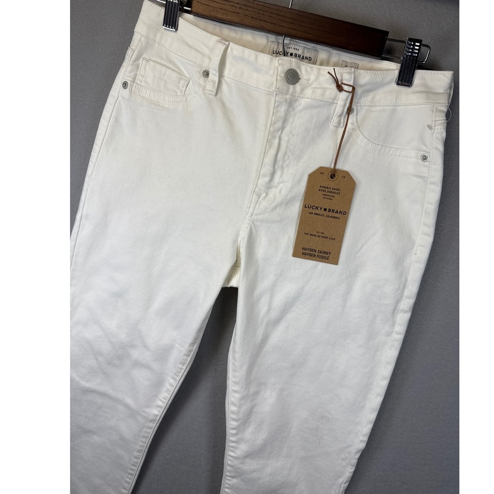 NWT Lucky Brand Hayden Skinny White Denim Jeans Size 6 / 28 High Rise‎